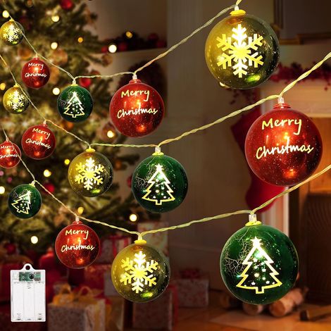 Guirlande lumineuse de Noël d'intérieur - 3 m - 20 LED - Avec minuterie - 8 modes - Blanc chaud - Pour jardin, mariage, cadeaux de Noël (1/5)