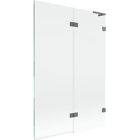 Mexen Lunar L paravento da bagno a 2 ante destro 120 x 150 cm, trasparente, gun metal - 897L-120-100-95-00-P (1/5)