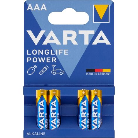 Batterie alcaline Varta LR03 a lunga durata, 4 pezzi/confezione. (1/5)