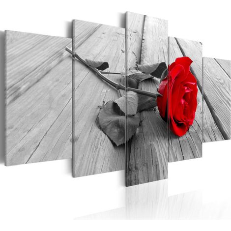Tableau Imprimé "Rose sur Bois" 50 x 100 cm (1/2)