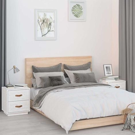 vidaXL Bedside Cabinets 2 pcs White 40x34x45 cm Solid Wood Pine (1/5)
