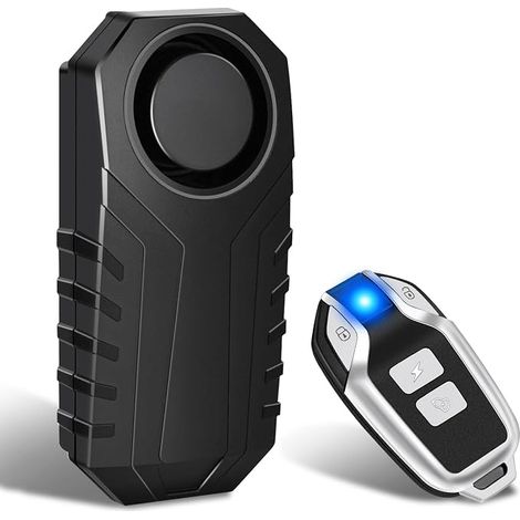 Alarma para bicicleta eléctrica, alarma para bicicleta, alarma para motocicleta, sensor de movimiento de seguridad, 113 dB, súper potente, IP65, resistente al agua, volumen y sensibilidad ajustables. (1/5)