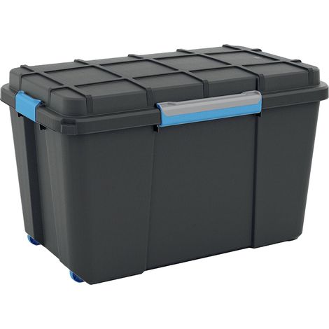 Bac de rangement empilable 110L – Dimensions 735 x 460 x 445 mm – Résistant à l'eau IP55 – Pour environnements humides et poussiéreux – KIS - NOIR 1 PC