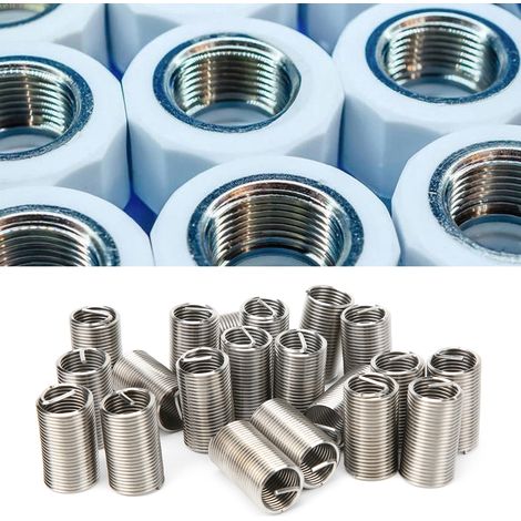 20 pièces inserts filetés en fil SUS304, manchons en acier inoxydable pour réparation de vis, kit M14 x 1.5 x 3D