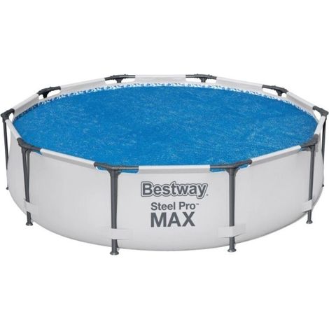 Housse à bulles ronde pour piscine hors sol – Diamètre 289 cm, compatible avec piscines de 305 cm – Protection solaire et isolation thermique (1/5)