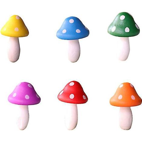 Lot de 6 figurines de champignons en bois (1/3)