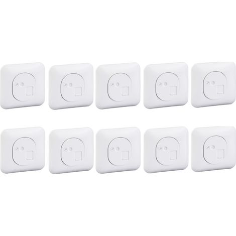 Schneider Electric – Pack de 10 prises RJ45 Cat6 STP encastrées blanches – Avec plaque de finition et vis – Pour réseaux et téléphones