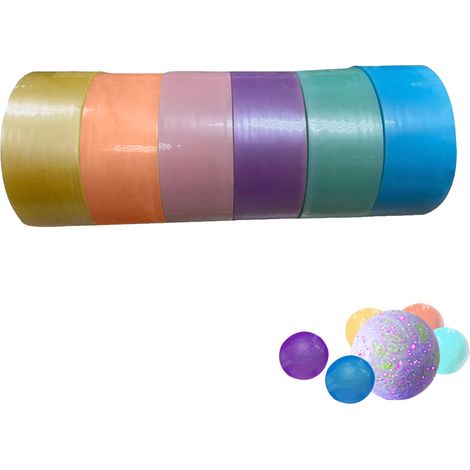 Lot de 6 boules adhésives amusantes à rouler, idéales pour se détendre, comme cadeaux ou pour des activités manuelles. (1/5)
