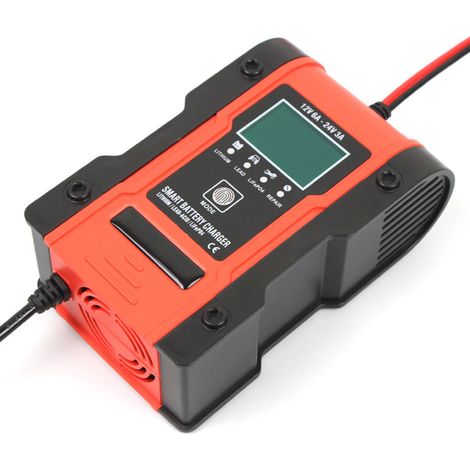 Chargeur de batterie de voiture, batteries au plomb 12 V 7 A, écran LCD, chargeur intelligent à 7 étapes pour voiture, moto, tondeuse à gazon, bateau marin, SUV, (prise UE) (1/5)