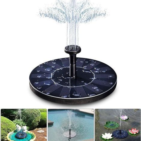 Fontaine solaire, pompe solaire pour bassin 1W, hauteur max. 60 cm KLB (1/5)