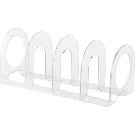Serre-livres, organiseur de dossiers, trieur, décoration de bureau, étagère, porte-livres pour disques vinyles, enveloppes, courrier-White Rings (1/4)