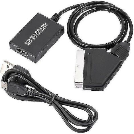Convertisseur HDMI vers péritel 1080p HD audio/vidéo pour TV HD, DVD, décodeur Sky, etc. (1/5)