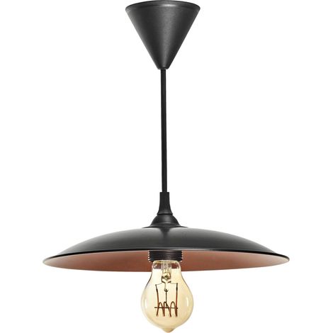 ROMA Suspension E27 60W max Ø280mm acier noir/int.cuivré Lpe non incl. ARIC 4205 (1/3)