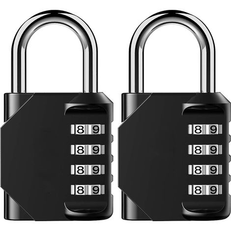 Paquete de dos candados impermeables de combinación de 4 dígitos para exteriores, ideales para taquillas de gimnasios escolares, taquillas deportivas, vallas, cajas de herramientas, puertas y cajas.