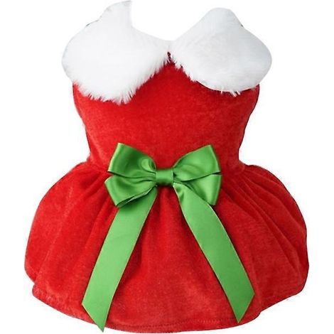 Costume de Père Noël, robe rouge, déguisement chaud pour chien et chat, accessoires pour animaux de compagnie - Nœud papillon (1/5)