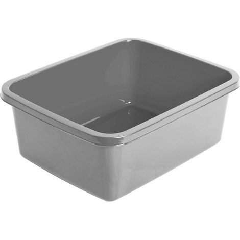 Lavabo rectangular clásico Julie para cocina y baño, plástico, 11 l, 37,5 x 30,5 cm, color plata.