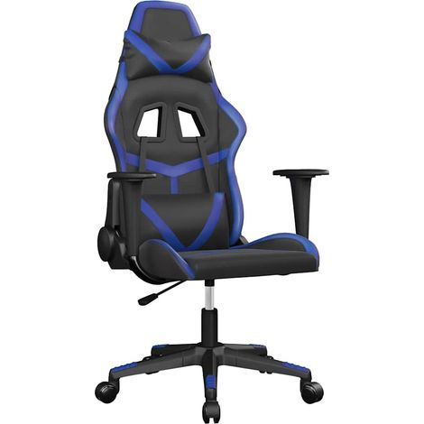 Maison Exclusive - Sedia da Gaming Massaggiante Nero e Blu in Similpelle (1/5)