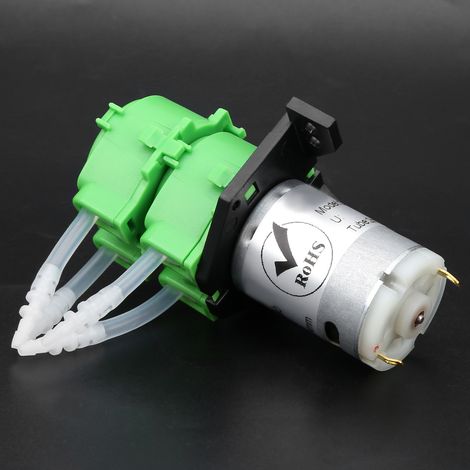 Doppelkopf-Schlauchpumpe, Mini-Umwälzpumpe, Winkelwasserpumpe, 2 x 4 mm Pumpenschlauch, 12 V DC (1/5)