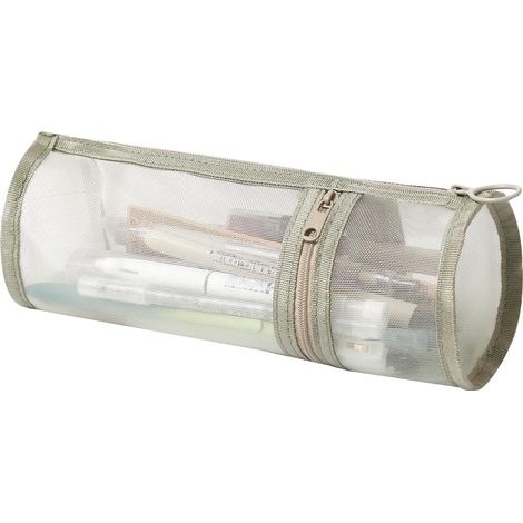 Pochette transparente zippée pour marqueurs - Cylindrique verte Trousse multifonctionnelle pour examens, rangement de fournitures scolaires, maquillage de voyage Convient aux étudiants, adultes, ado (1/5)