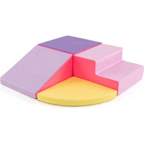 Set di 4 blocchi in schiuma per arrampicata e gattonamento 46 x 46 x 25 cm sicurezza garantita stile moderno PU viola 200017648