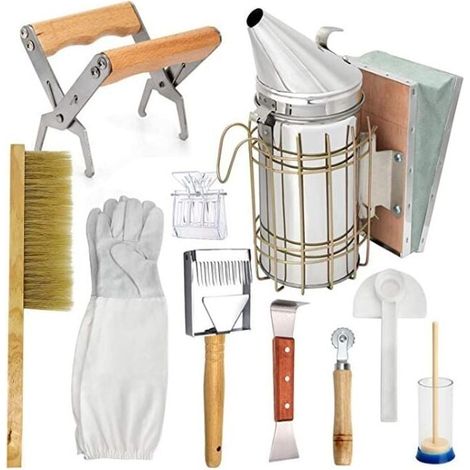 Beekeeping tool set - smoke blower, bee brush, scraper 4jk6RYW5a (1/5)