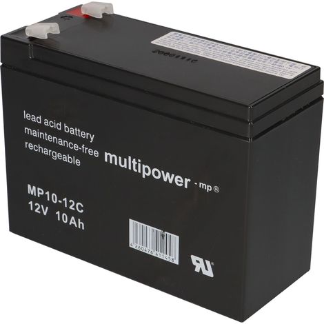 Multipower MP10-12C AGM Zyklenakku 12V 10Ah – M6 (1/5)