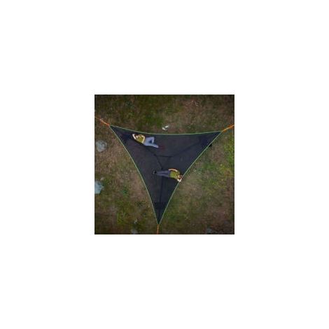 Hamacs de camping géants triangulaires, camping en plein air, hamac de camping aérien géant, hamac multi-personnes, camping aérien portable, confortable, terrasse de jardin, mobilier pliant (noir, 4 x