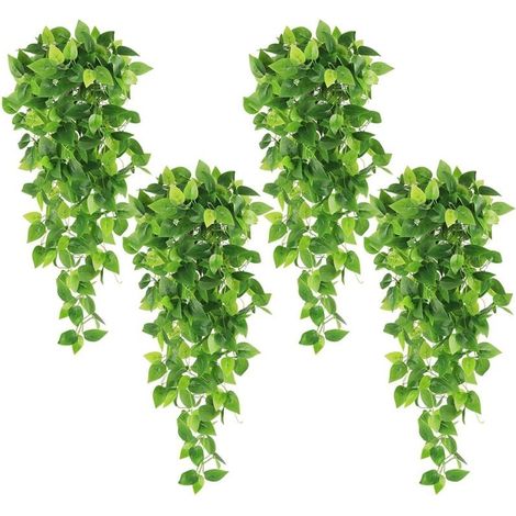 Set di 4 ghirlande di piante artificiali, decorazioni vegetali finte per celebrazioni, matrimoni, giardini, interni ed esterni (1/4)