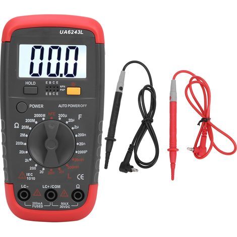 Multímetro digital portátil LED UA6243L, comprobador de capacitancia, comprobador de resistencia, pantalla 1999 (1/5)
