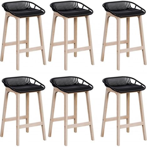 Set Insel- & Barstühle MALMO Eiche Kunststoffsitz 65 cm (1/5)