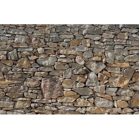 Papier peint panoramique classique,naturel,rustique Mur de Pierre (1/4)