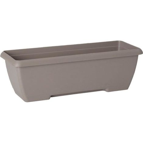 Jardinière - GARDEN ID Teramo - Taupe 60 cm - Stabilität - Integrierter Wasserspeicher - Recycelt & 100% recycelbar - Pflanzvolumen