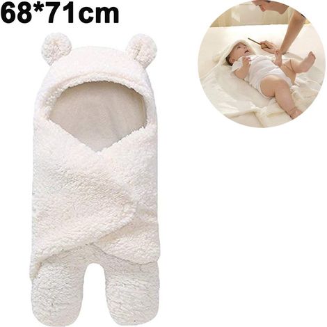 Babyschlafsack – Weicher Baumwollschlafsack mit verstellbaren Flügeln und Teddybärkapuze – Für Neugeborene – 1 Stück (1/5)