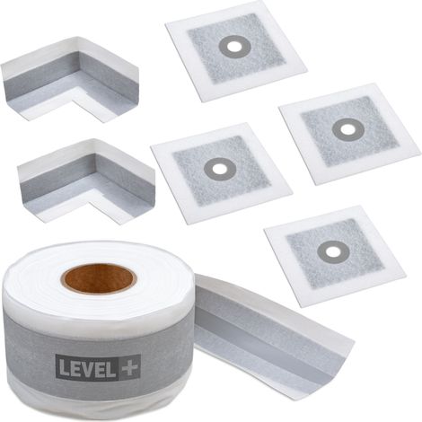 LEVEL+ Bandset Dusche Balkon Dichtband Dichtbahn Duschelement Ecken Profi SET EZ4 (1/5)