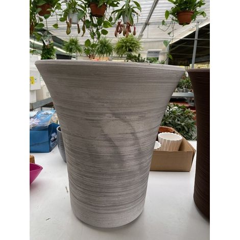 Vaso tondo in resina "Mimosa" con altezza di cm 50 ELBI - Colori: Industrial Grey