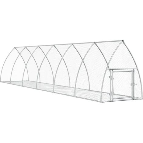 Cage à lapin argenté 600 x 105 x 120 cm acier galvanisé Argent