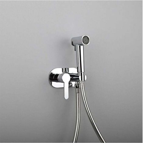 Pulvérisateur de bidet de toilette à main, accessoire de douche de bidet, eau chaude et froide, kit de pulvérisateur de bidet de toilette à main, pomme de douche de bidet et tuyau (1/4)