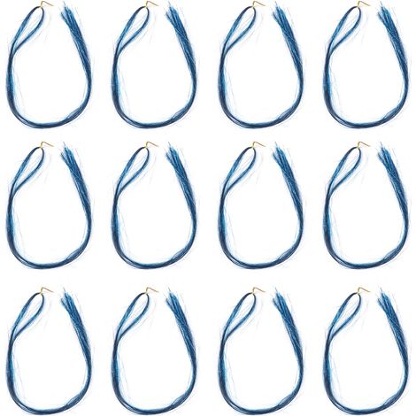 Mèches à Clip Pailletées Bleu Électrique Extensions Cheveux (1/5)