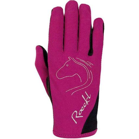 Guanti da equitazione bambino Roeckl modello Tryon traspiranti ed elastici con palmo in pelle scamosciata: 4, Blu Navy (1/5)
