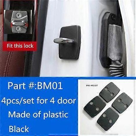 Lot de 4 protections de serrures de portières pour BMW séries X1, X3, X5, X6, X7, M3, M4, M5, M6, 325, 328, F30, F35, F10, F18, GT 1, 2, 3, 4, 5, 6 et 7.