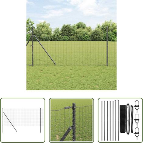Terrassenzaun - Zaun mit Pfosten Grau 1 x 10 m Stahl und PVC (1/5)