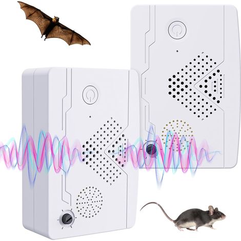 Répulsif à ultrasons pour chauve-souris - Système répulsif à ultrasons - Répulsif pour animaux - Pour l'intérieur et la maison - Dissuasion contre les parasites - Empêche les chauves-souris et les
