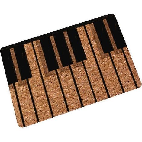 Tapis d'entrée grand format avec touches de piano et notes de musique - Intérieur/Extérieur - Maison (1/3)
