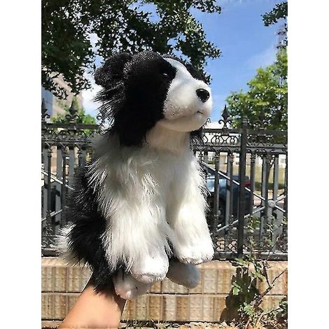 Peluche Border Collie haute fidélité, chiot mignon de style anime, jouet en peluche réaliste de 27 cm. (1/4)