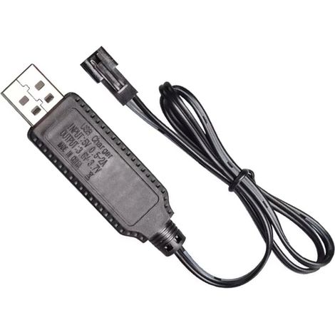 câble de charge USB pour batteries Ni-Cd/Ni-MH/LiPo/LiFePo4 Adaptateur de prise SM-2 broches Sortie 3,6-3,7 V Utilisé sur RC Toys Car Tank Trucks Trains Boat (3,6-3,7 V) (1/5)