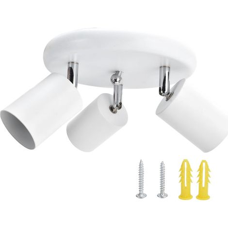 Support 3 Spots Luminaire GU10 Rotatif pour Plafond - Salon, Chambre, Centre Commercial - Blanc 85-265V (1/5)