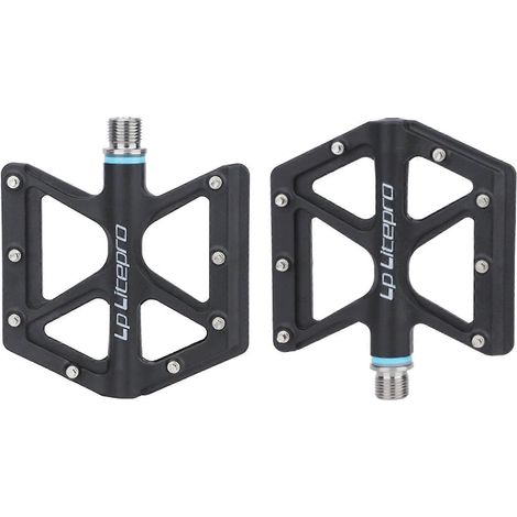 Pédales universelles pliables pour vélo de route, légères et antidérapantes, idéales pour les trajets urbains et les VTT (noires). (1/4)