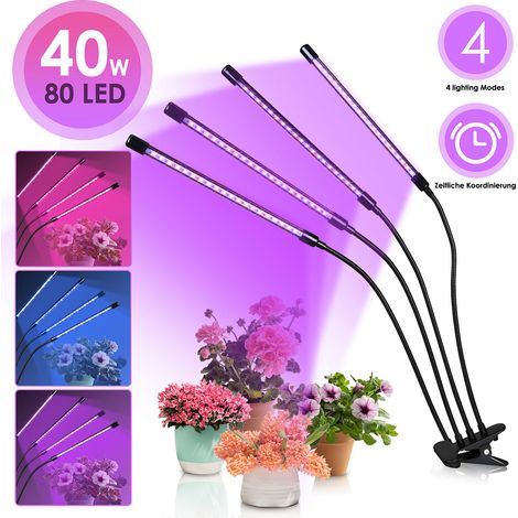 Wolketon Pflanzenlampe, Vollspektrum-Gartenbaulampe, LED-Wachstumslampe, 10 dimmbare Stufen und 3 Timer-Modi (3/9/12h) für den Pflanzenanbau im Innenbereich 40W (1/5)
