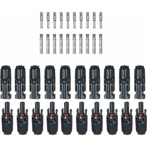 MC4 PV male and female connector, photovoltaic solar module connector, (new model without key) 10 pairs - (new model without key) 10 pairs (1/4)