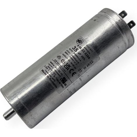 Condensateur permanent aluminium 35µF à cosses faston double - Ø45x122mm - DUCATI
